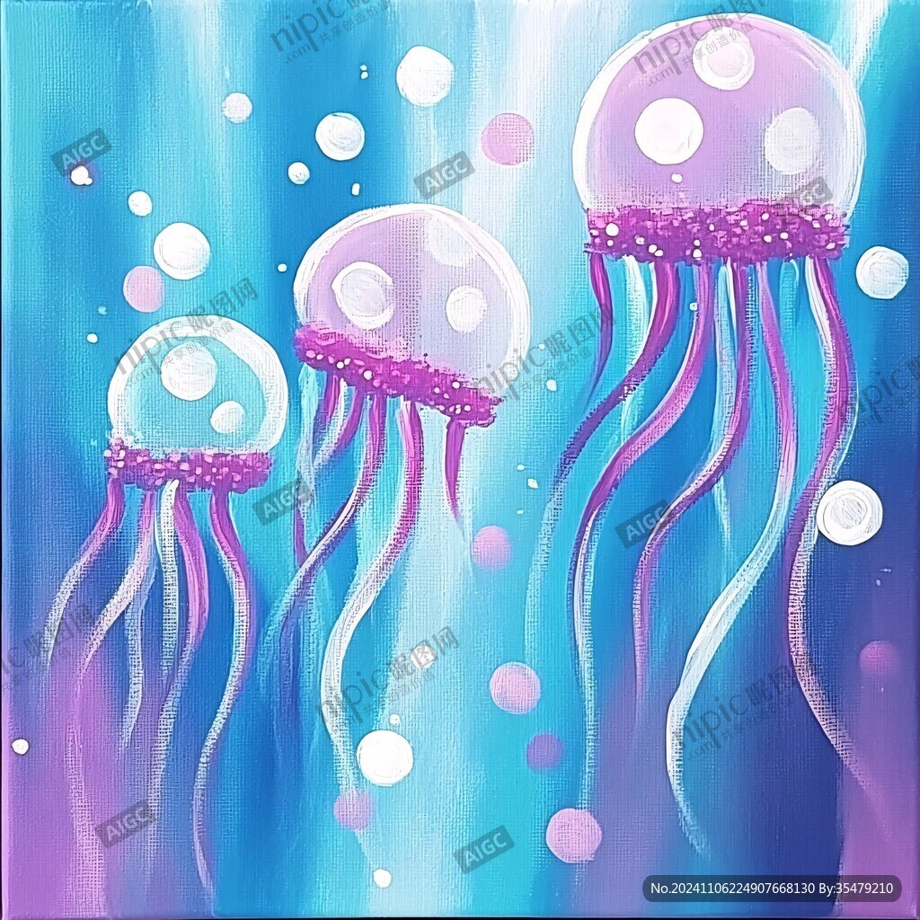 水母海洋插画