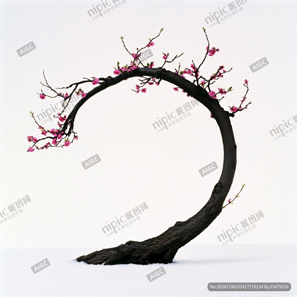 梅花枝雕塑