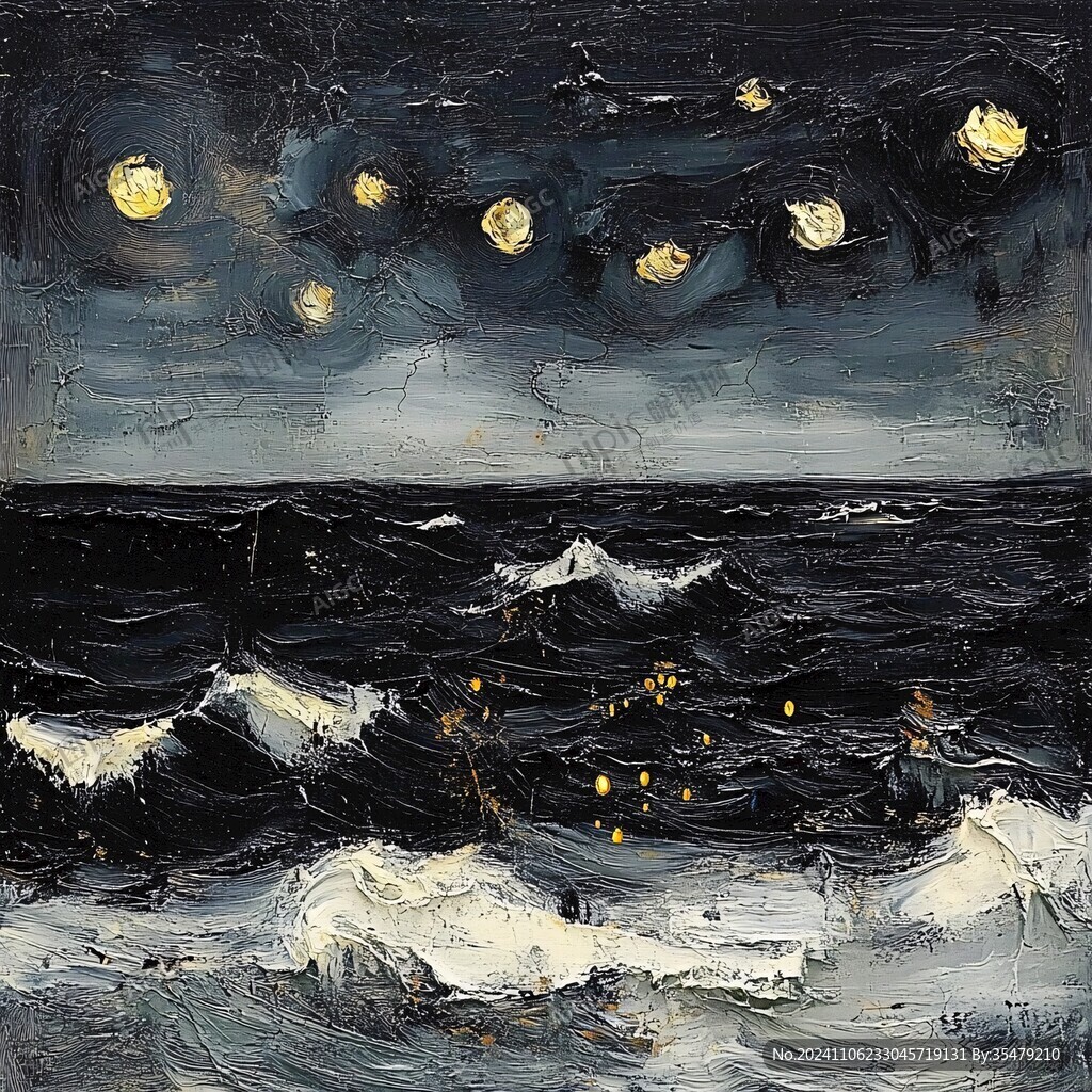 月夜油画