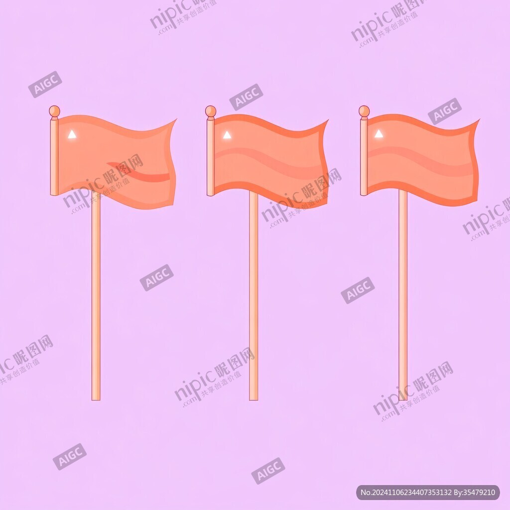 小旗子插画