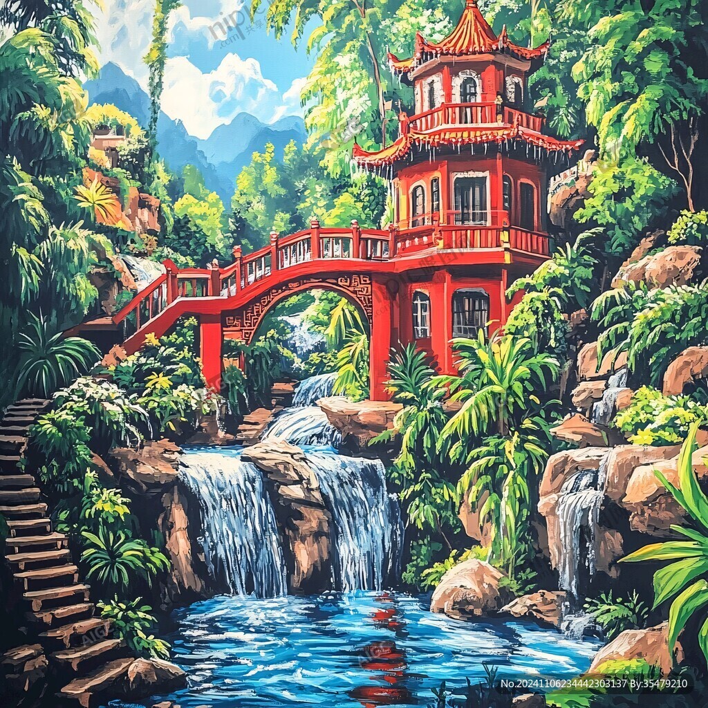 凉亭绘画