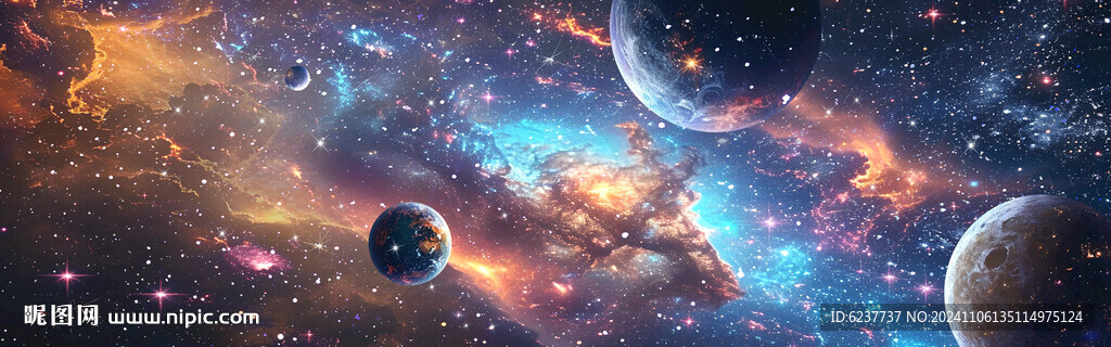 宇宙星球星空背景墙