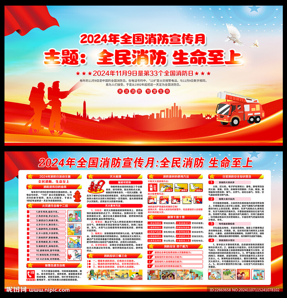全国消防日消防安全知识宣传栏