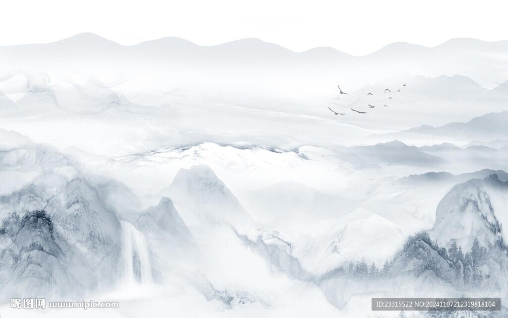 新中式山水背景墙