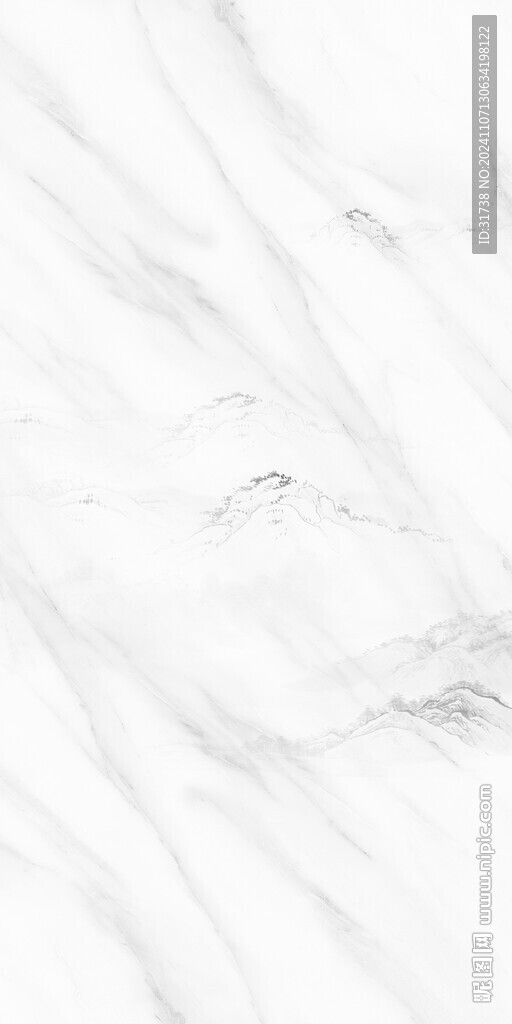 别墅玄关水墨画大理石装饰挂画