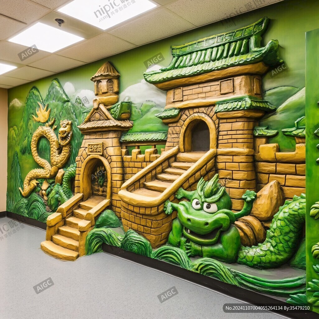 3d卡通壁画