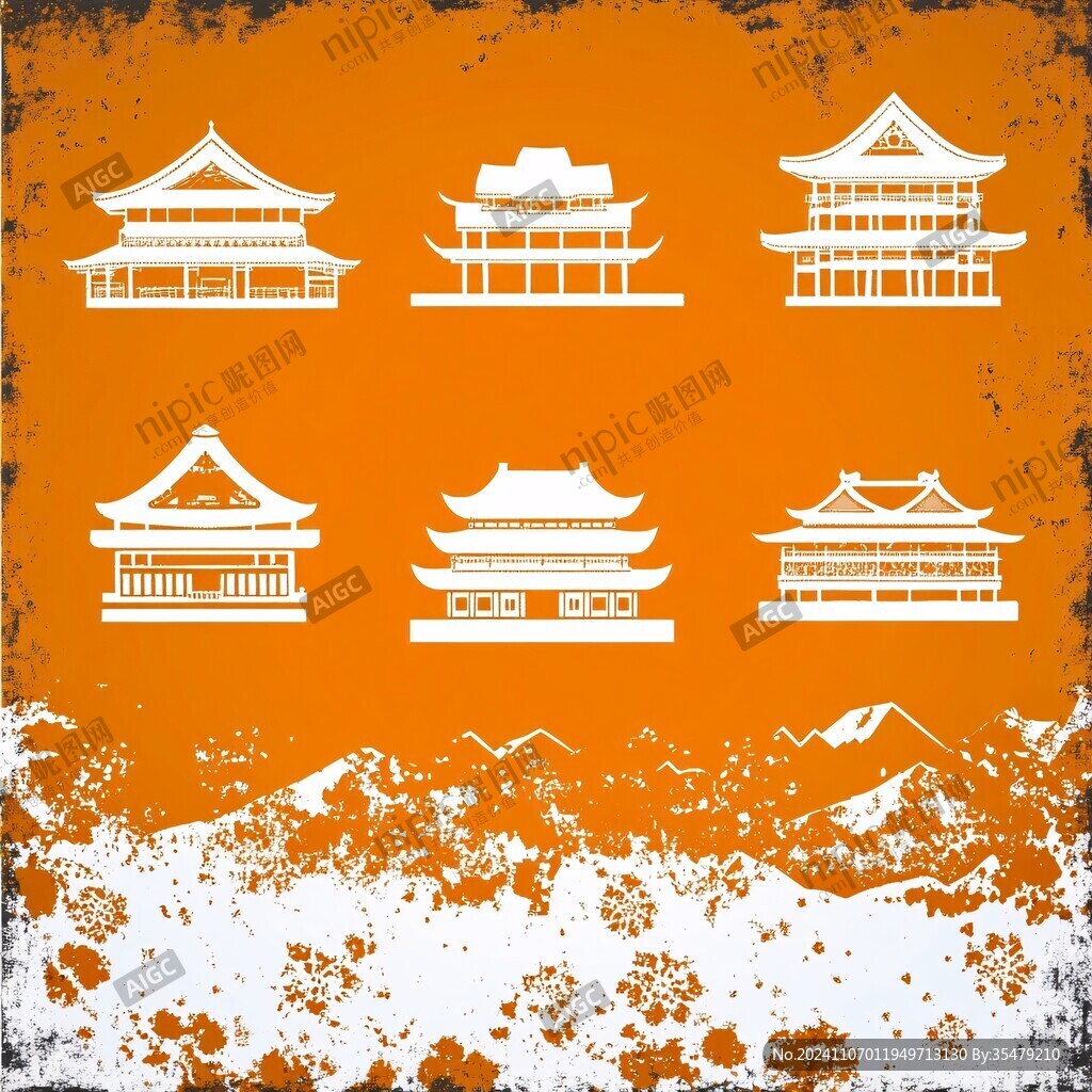 古建筑创意图标