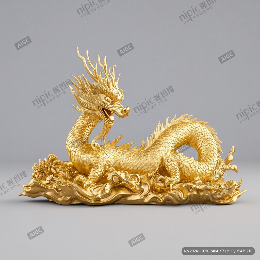 纯金雕塑东方龙