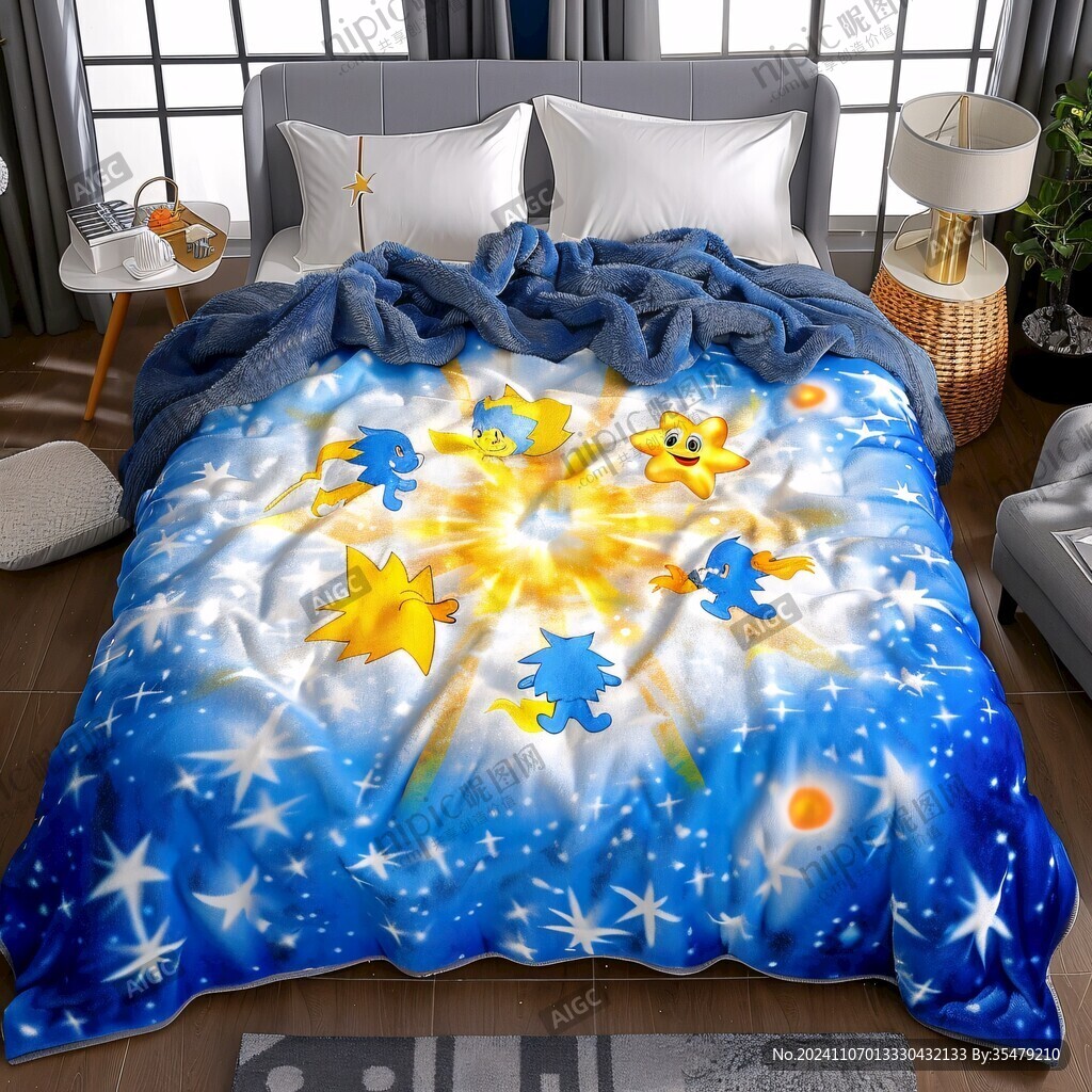 星星海洋花边小被子