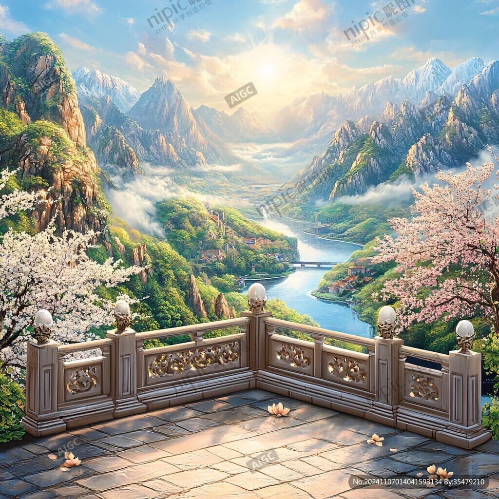 山峰河流江南室内装饰