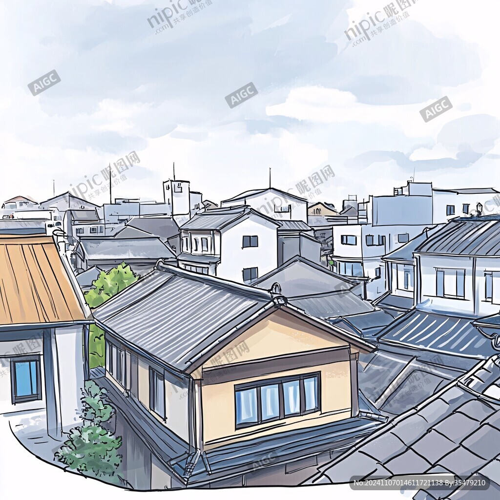 小镇插画