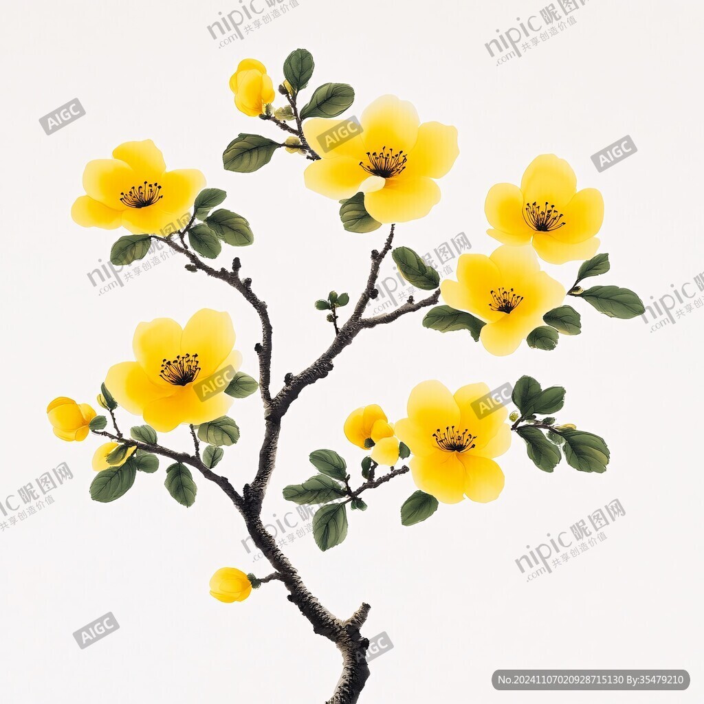 手绘金丝桃
