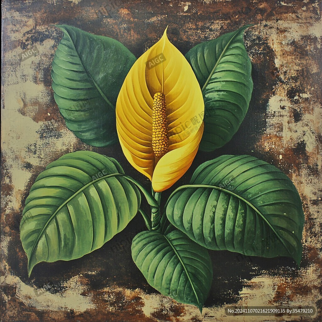 手绘栀子花装饰画