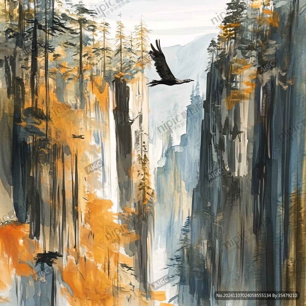 迎客松抽象装饰画