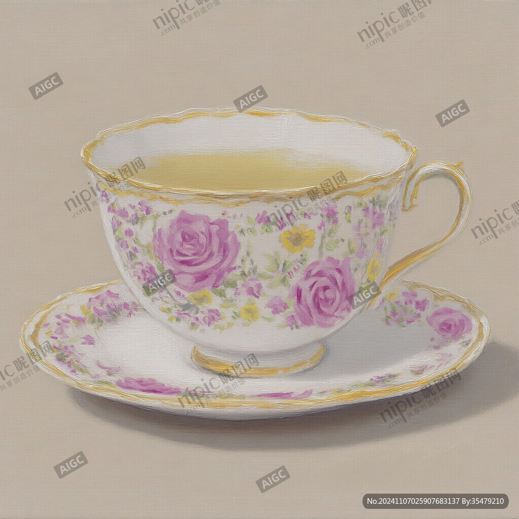牡丹花图案咖啡杯
