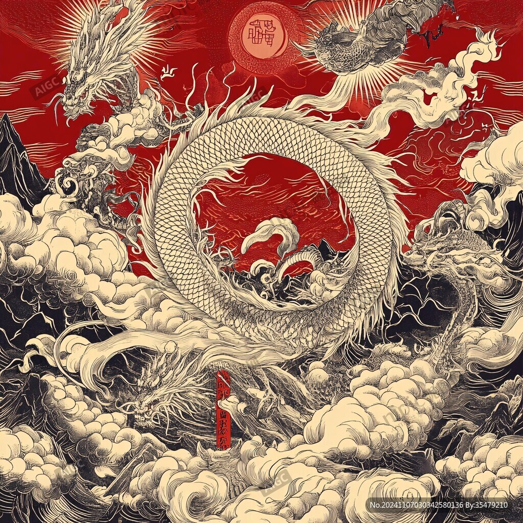 龙包装插画