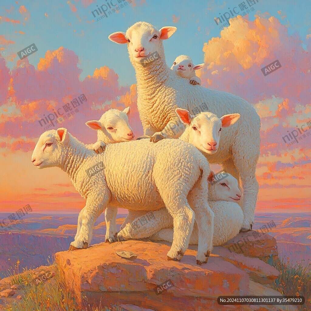 三只羊雕塑