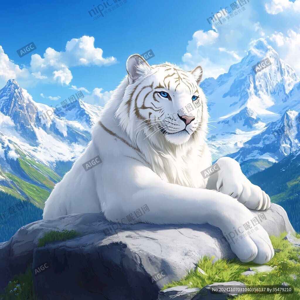 白虎插画