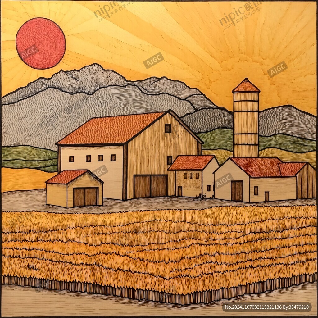 新农村插画