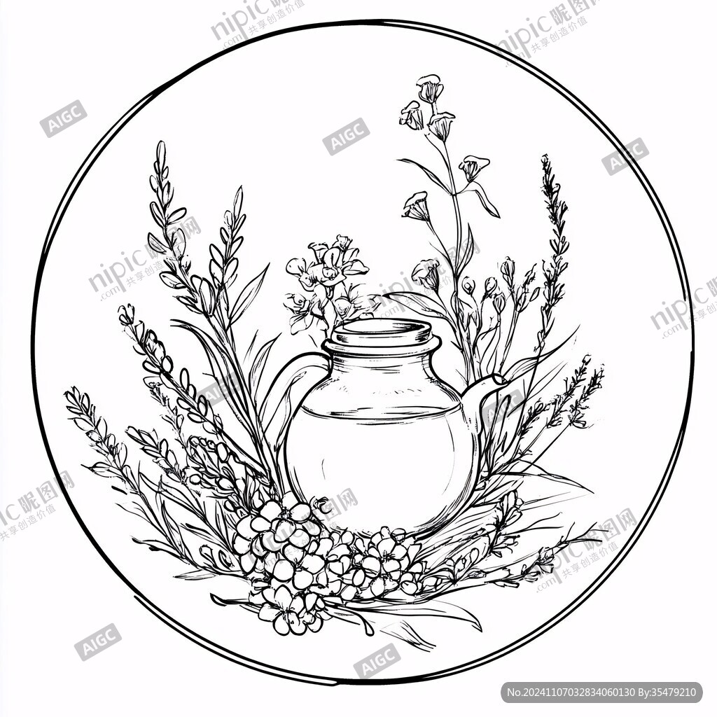 精油香薰手绘插画