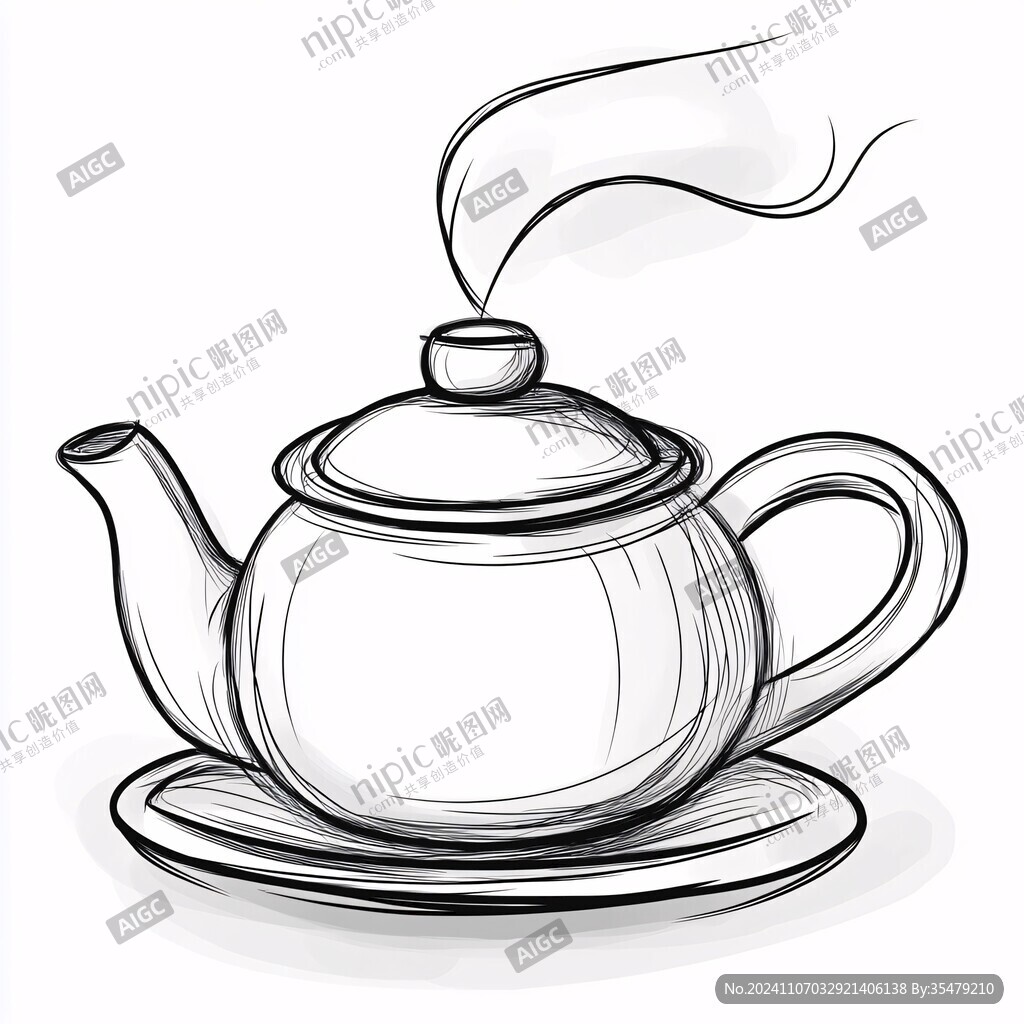 功夫茶手绘