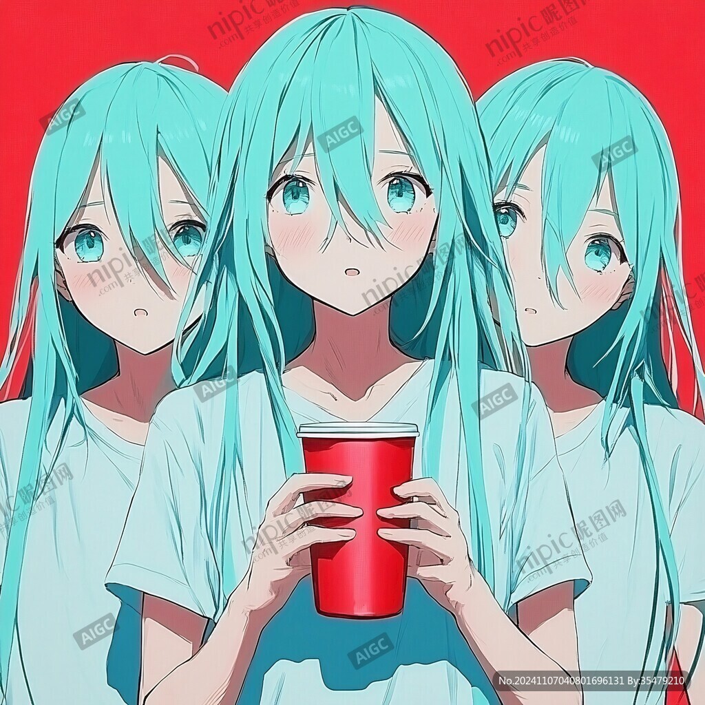 蓝绿色头发
