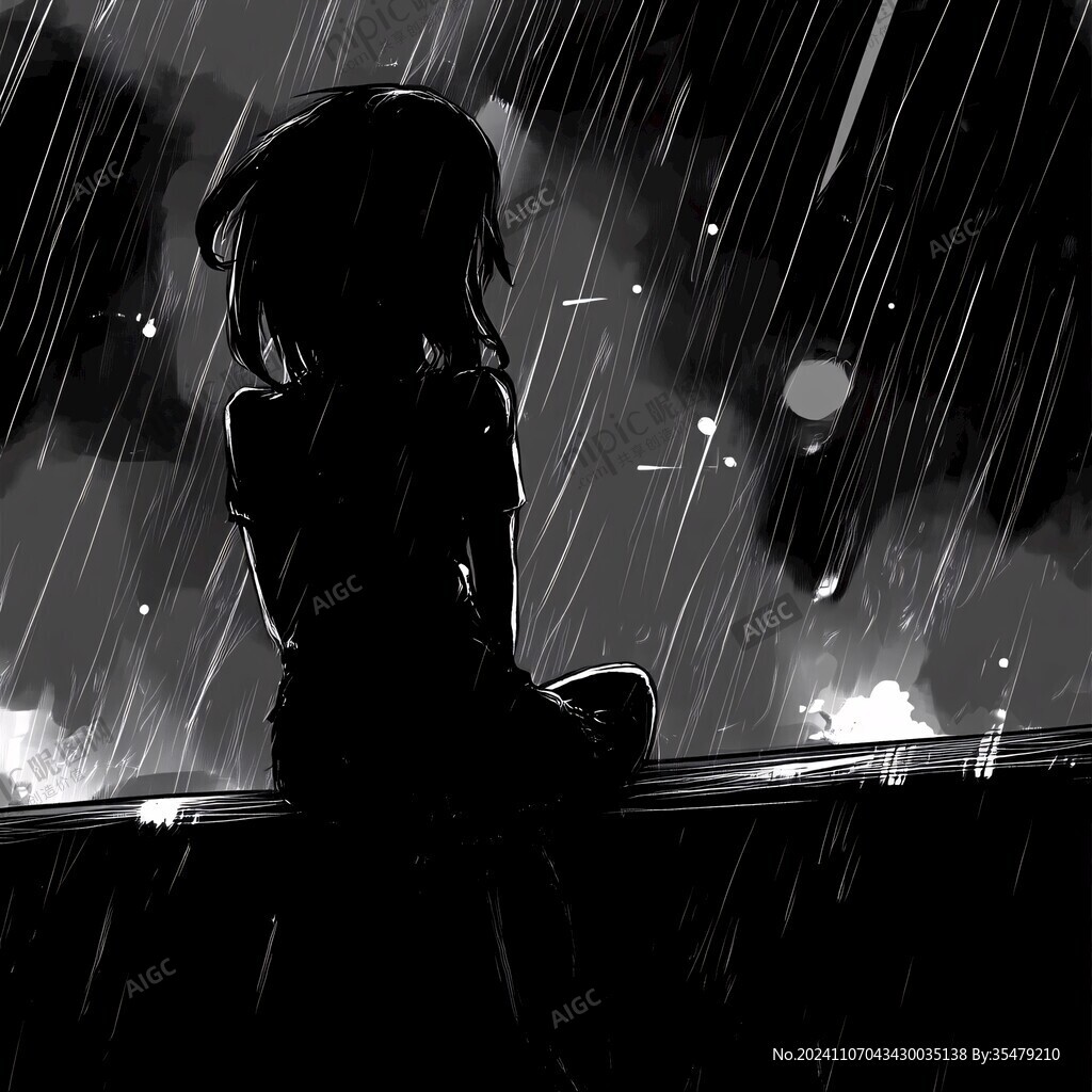 走在暴雨里的女人