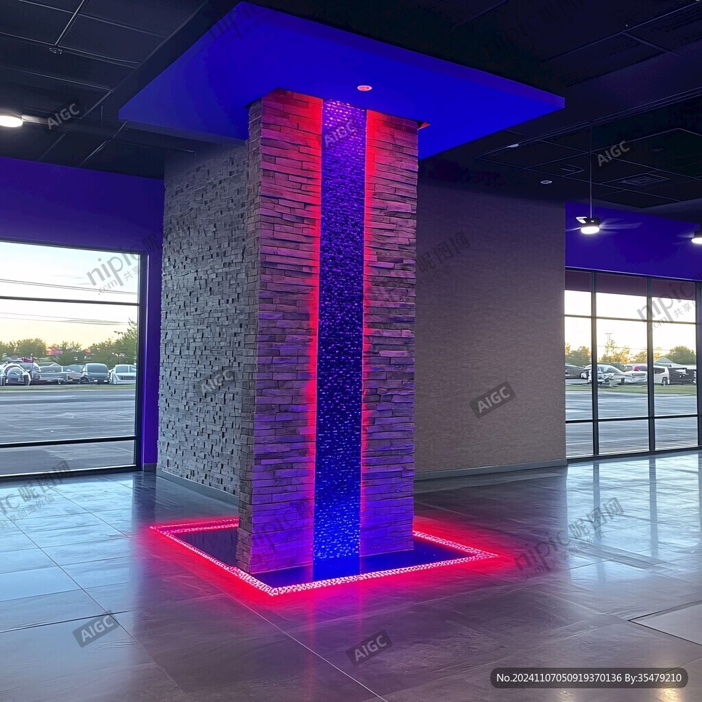 竖长条灯景观墙
