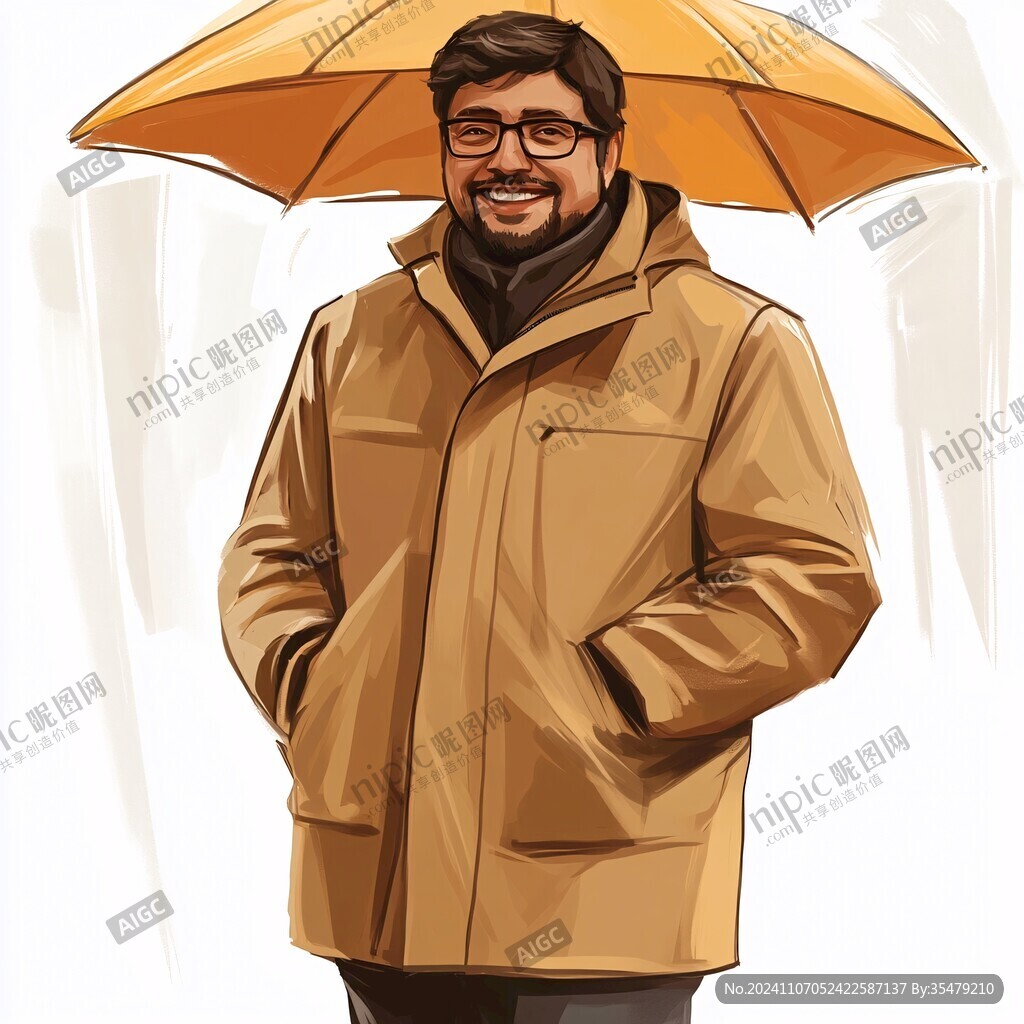 雨衣插画设计