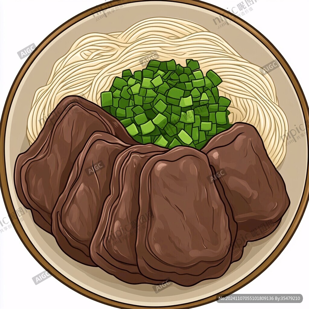 红烧牛肉面插画