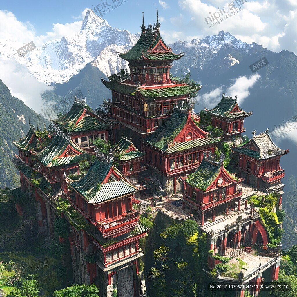 宫殿楼阁仙境仙人大殿