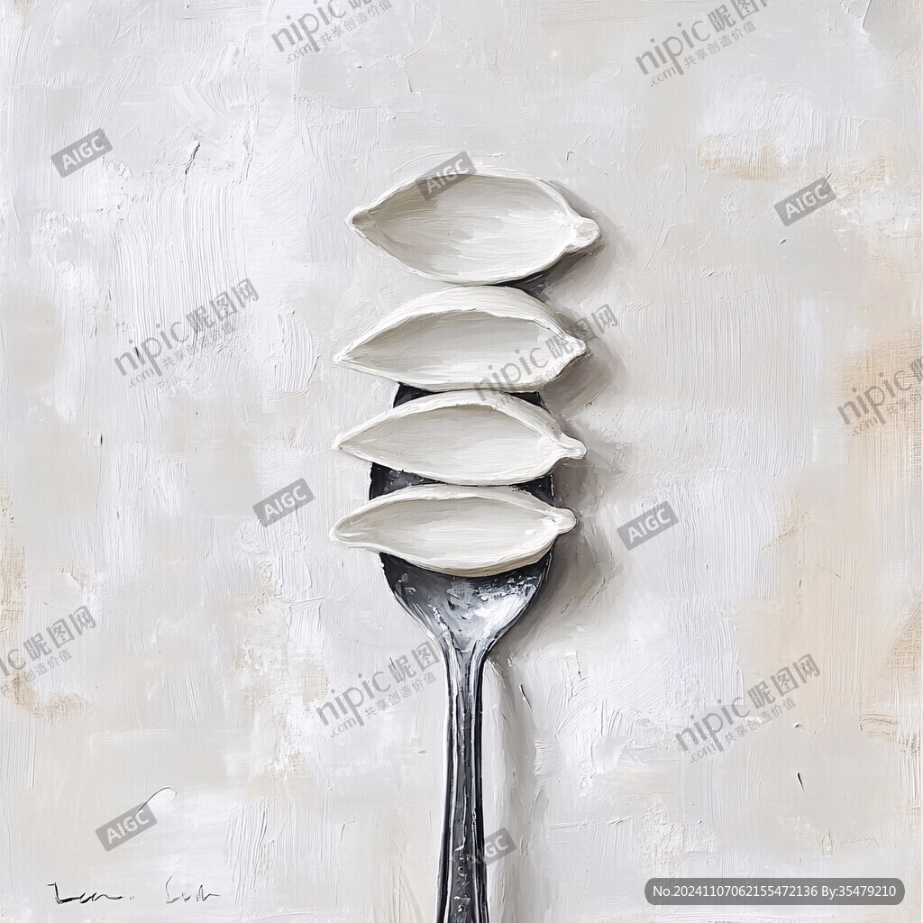 餐具油画