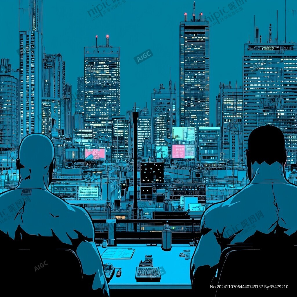 底特律插画宣传背景