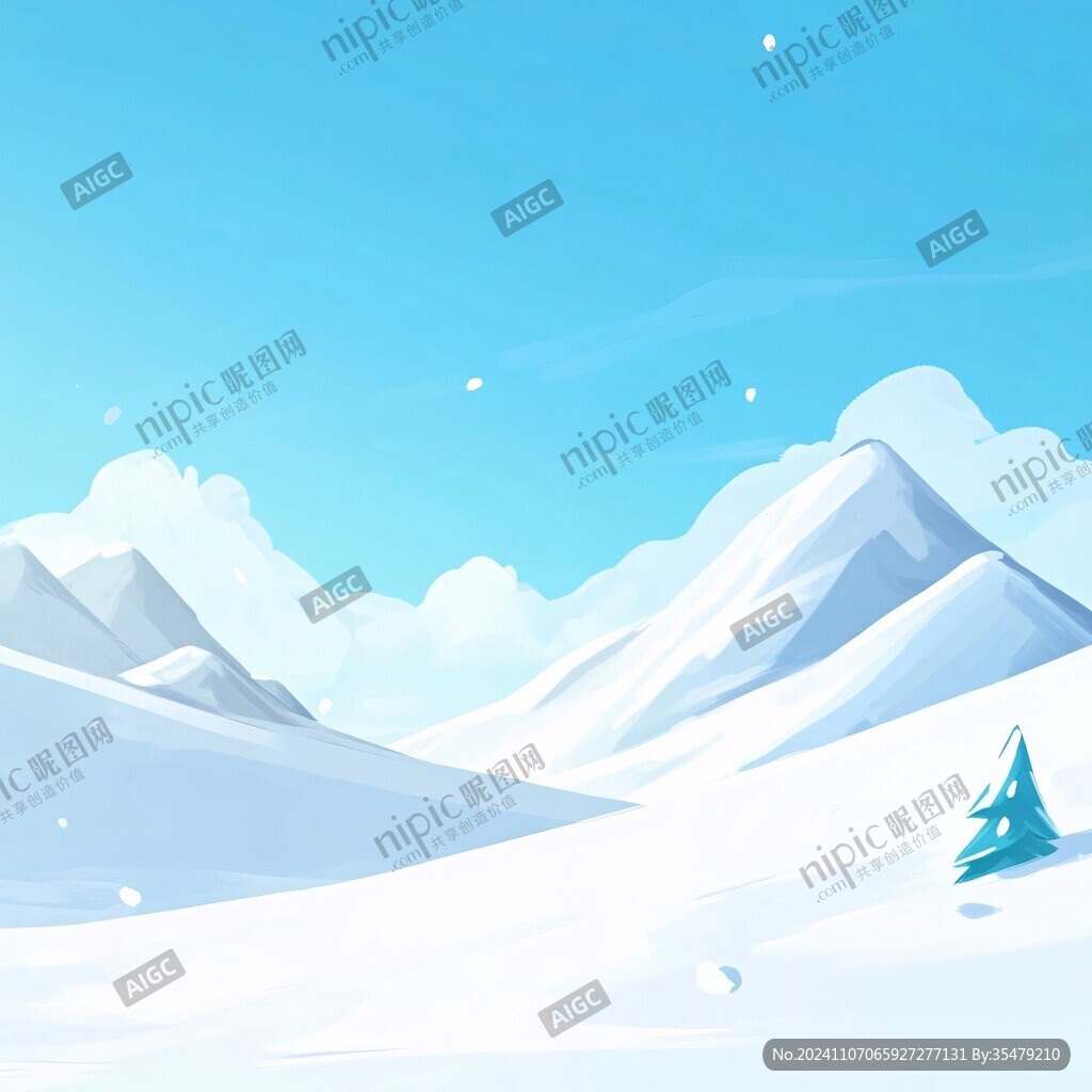 雪地插画雪景
