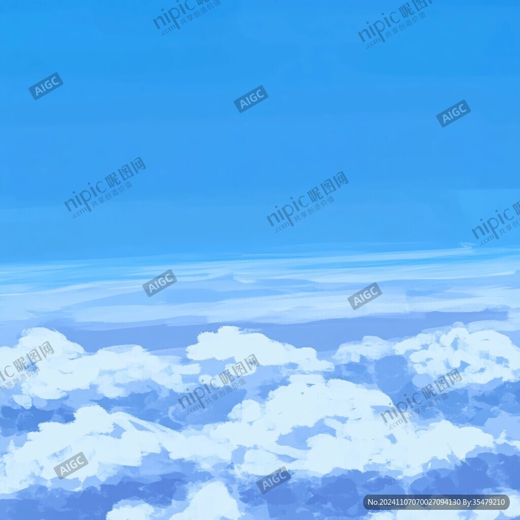 插画蓝天白云