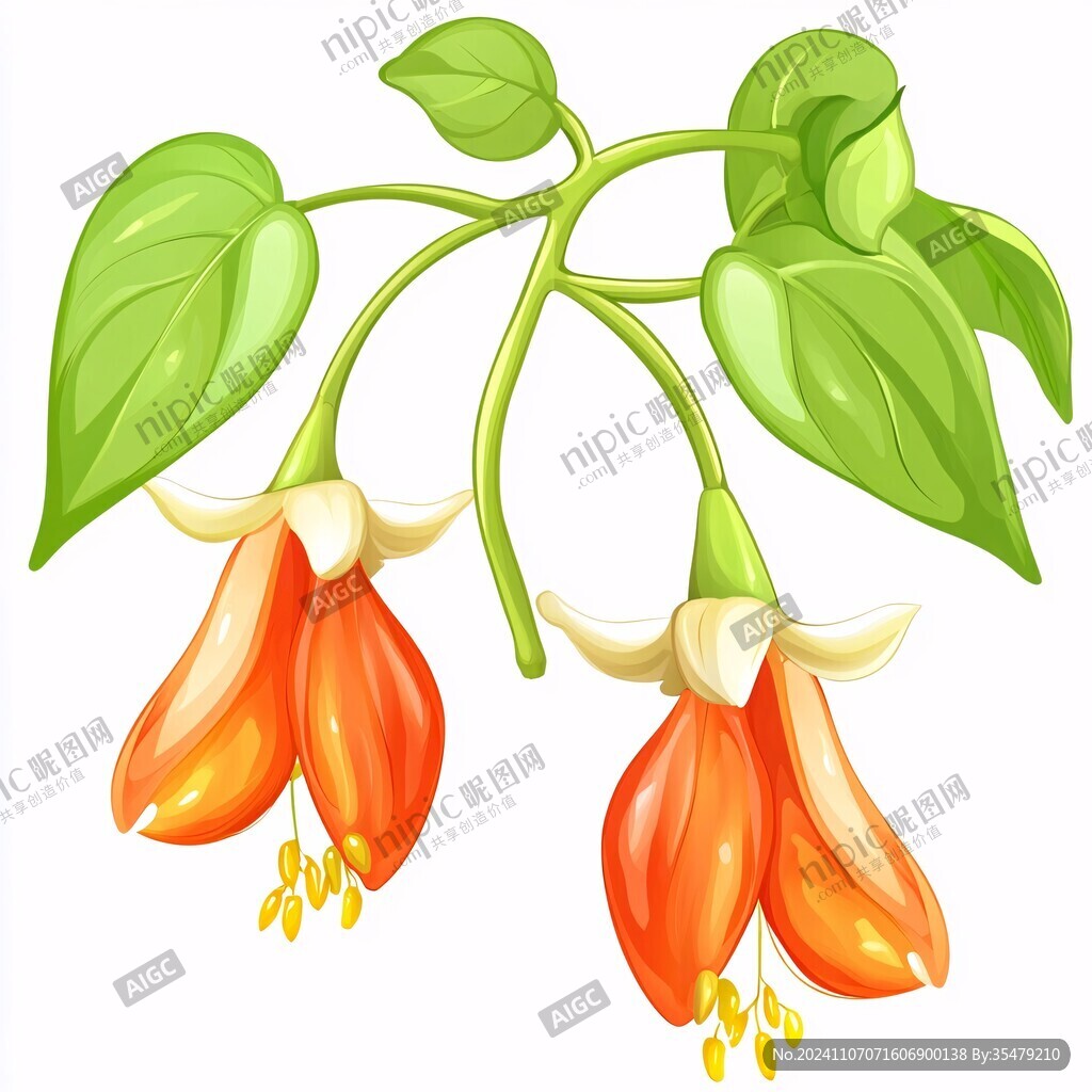 灯笼花插画