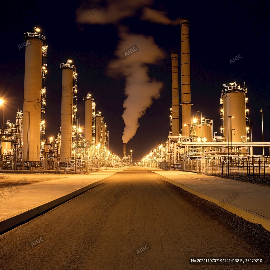 天然气厂夜景