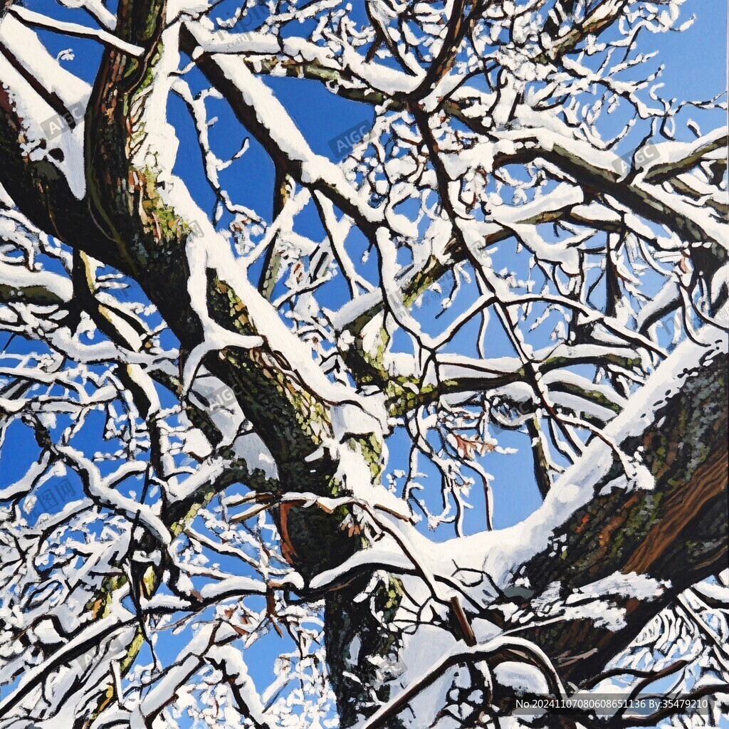 雪压虬枝