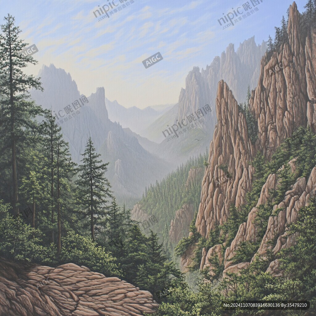 现实山景画