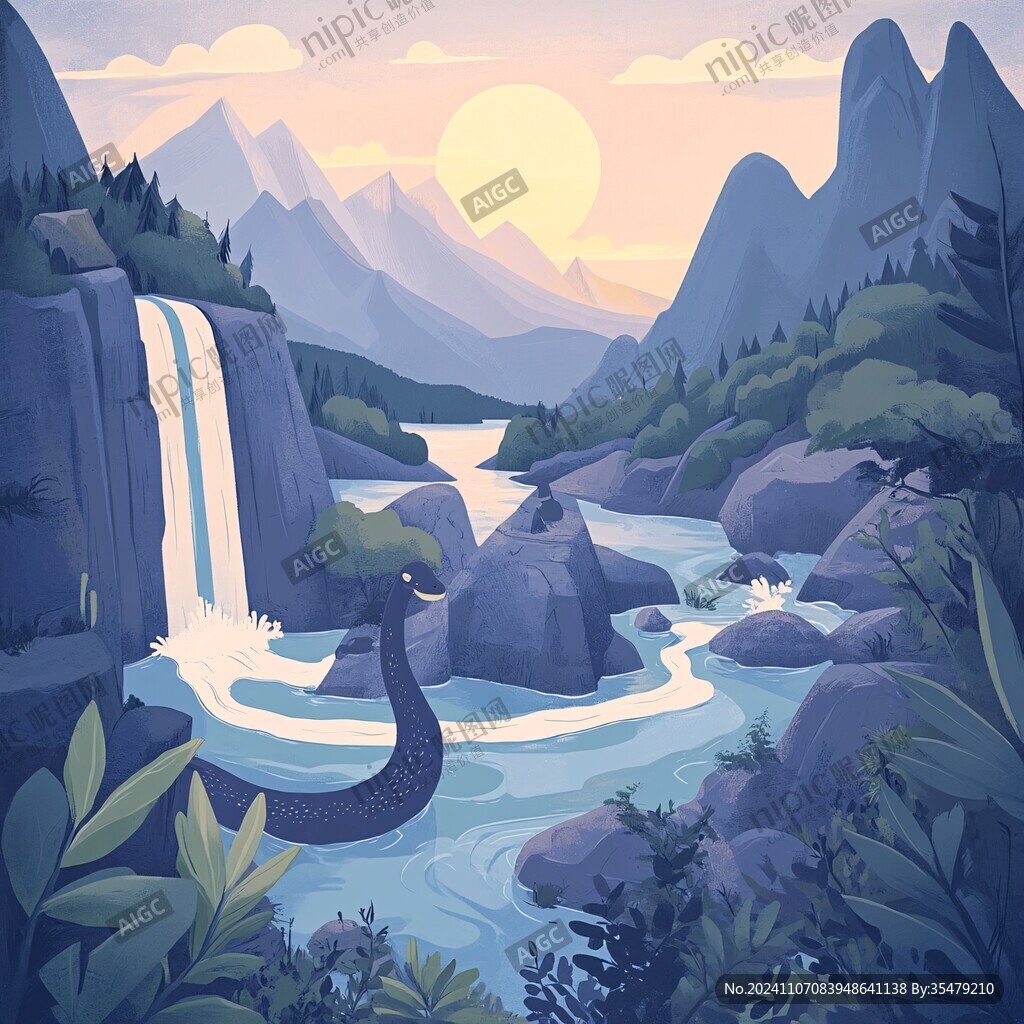 山河插画