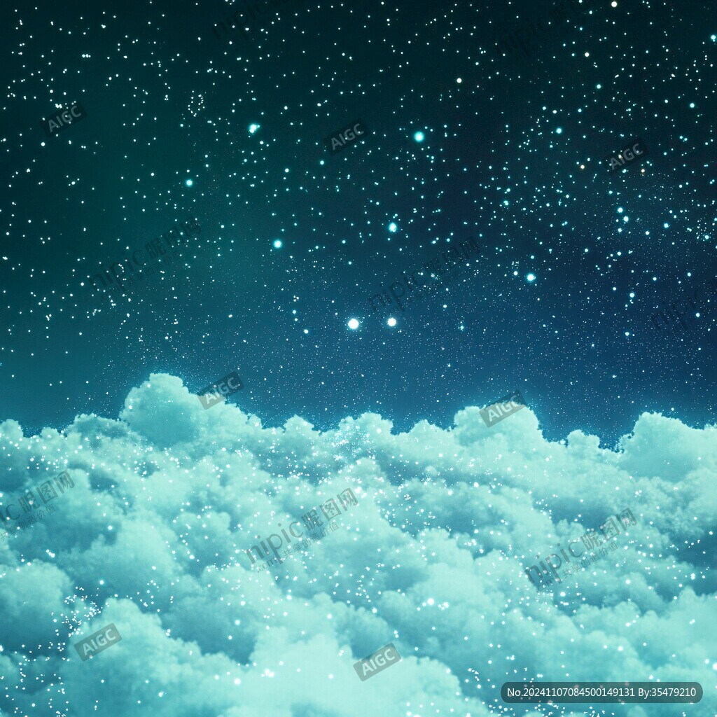夜晚云彩星星