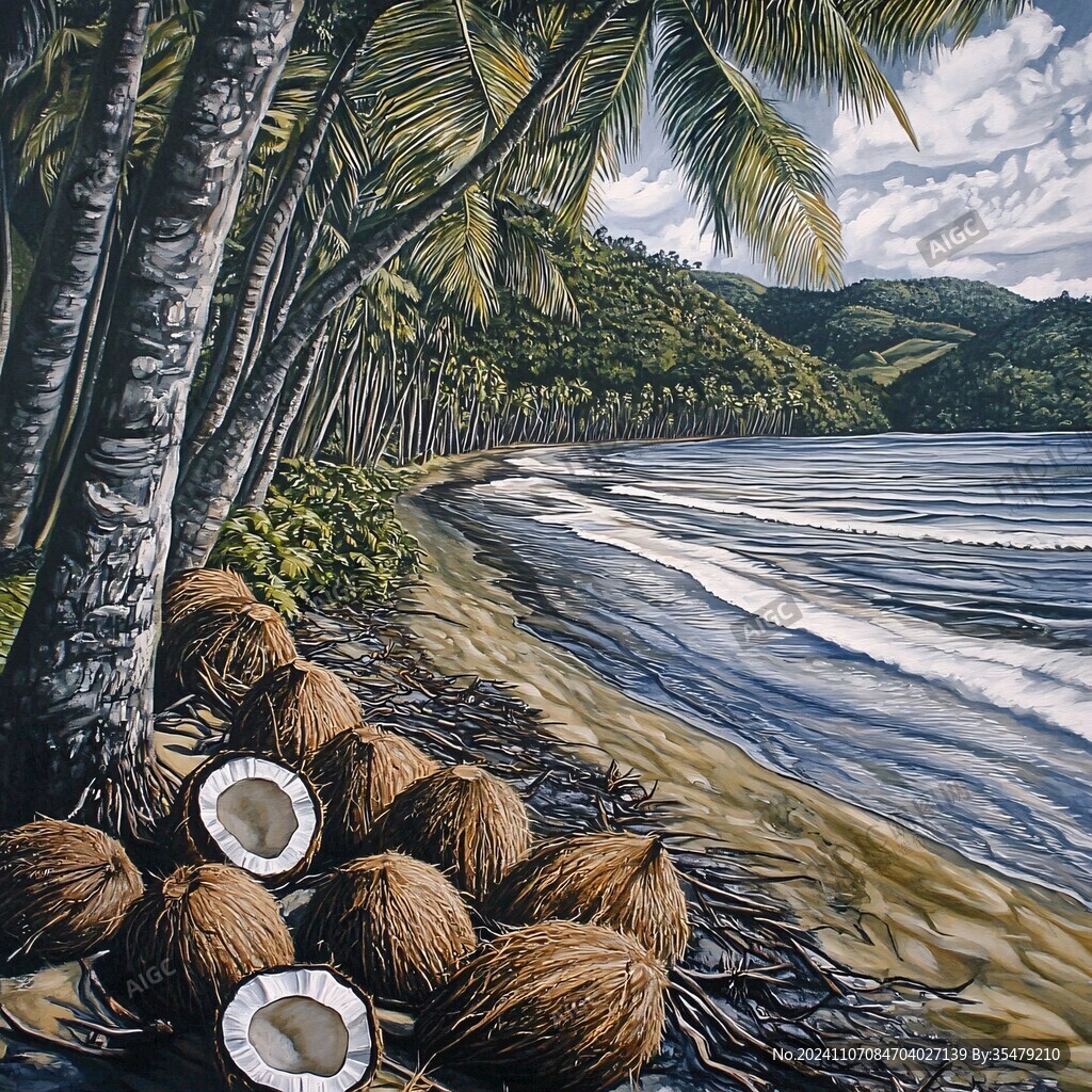 椰树装饰油画