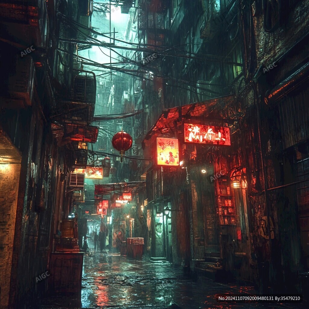 雨巷插画