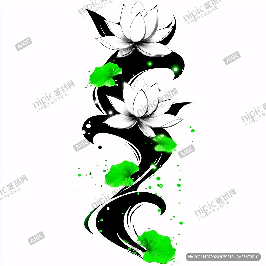 莲花花纹元素设计