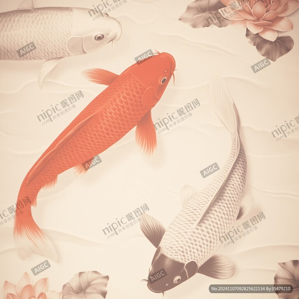 中式风格红鲤鱼