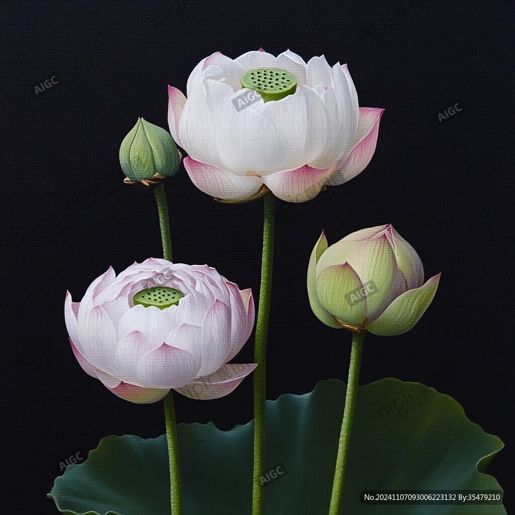 3d立体花卉荷花