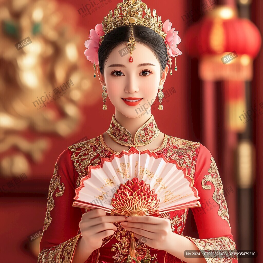中式新娘头饰