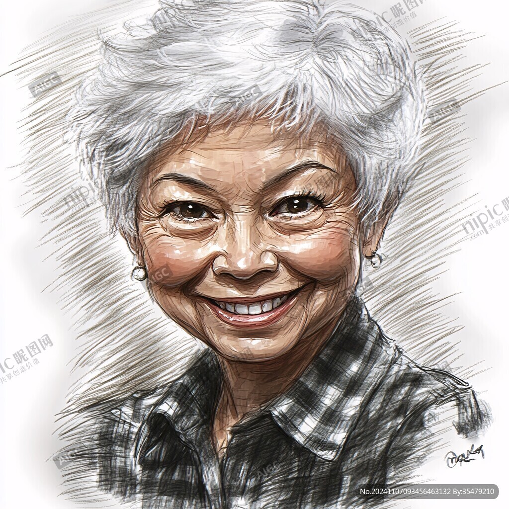 数字肖像插画