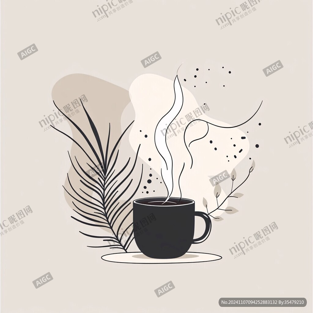 咖啡海报插画设计素材