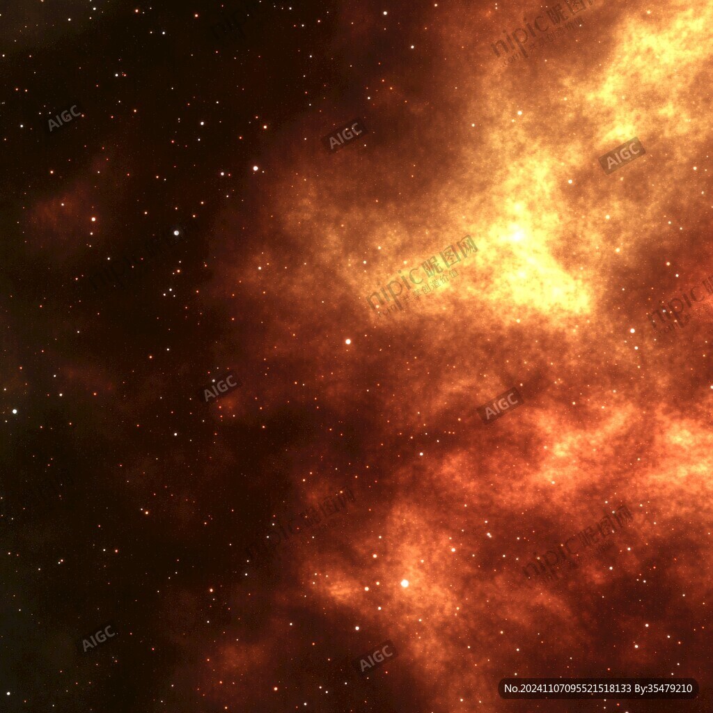 炫彩橘红色星空